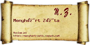 Menyhért Zéta névjegykártya